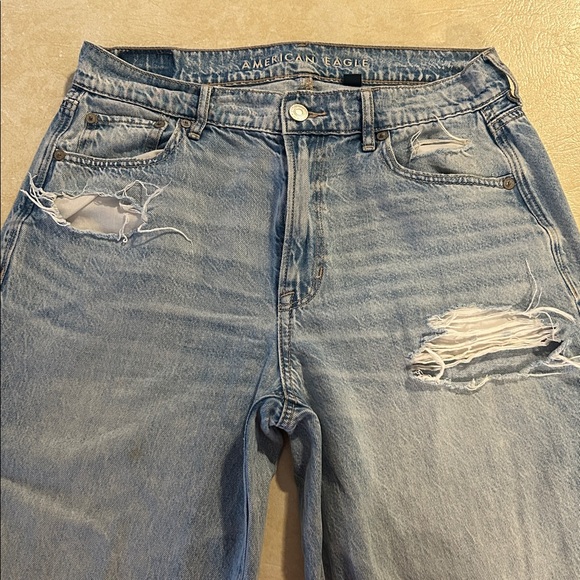 American Eagle Super High Rise Baggy Wide Leg Jeans 2 X Long - Picture 3 of 9